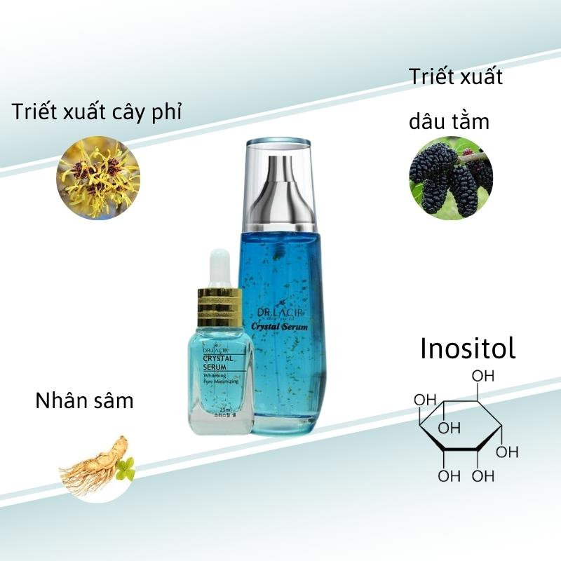Serum dưỡng trắng Dr Lacir Crystal Serum cấp ẩm chống lão hoá, giảm thâm nám 25ml LM24