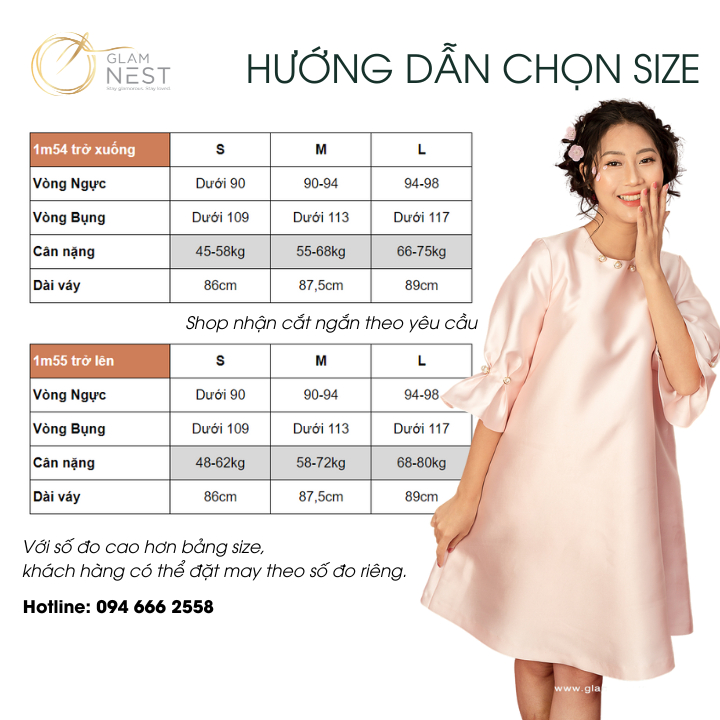 Váy Bầu Cao Cấp Đầm Bầu Dự Tiệc Thời Trang Đẹp GLAM NEST VN003