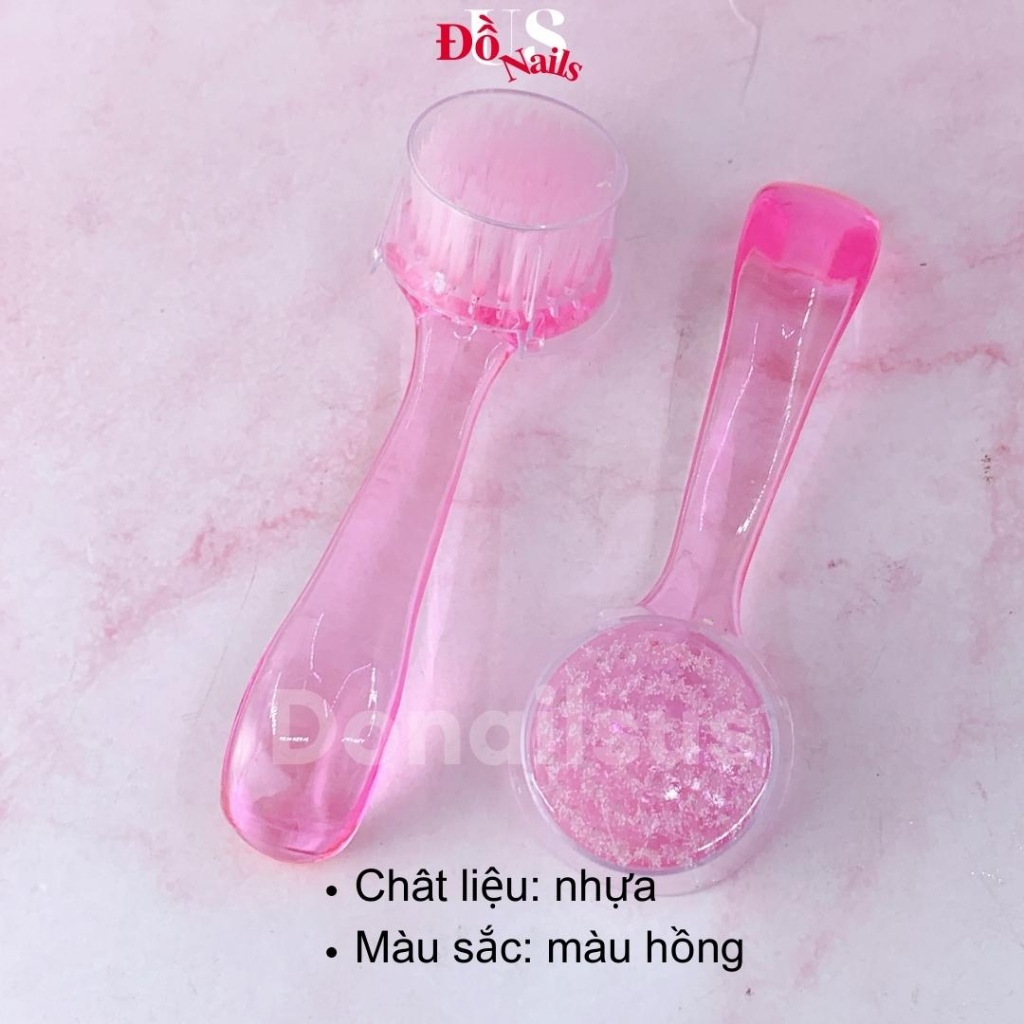 Bàn Chải Cán Dài  Vệ Sinh Móng Tay, Chân, Phủi Bụi Nail - Bàn Chải Nhựa Đầu Tròn