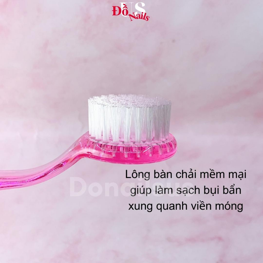 Bàn Chải Cán Dài  Vệ Sinh Móng Tay, Chân, Phủi Bụi Nail - Bàn Chải Nhựa Đầu Tròn