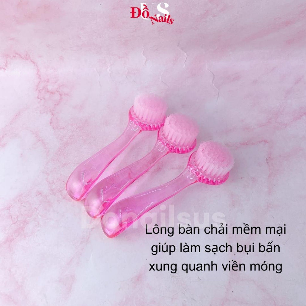 Bàn Chải Cán Dài  Vệ Sinh Móng Tay, Chân, Phủi Bụi Nail - Bàn Chải Nhựa Đầu Tròn