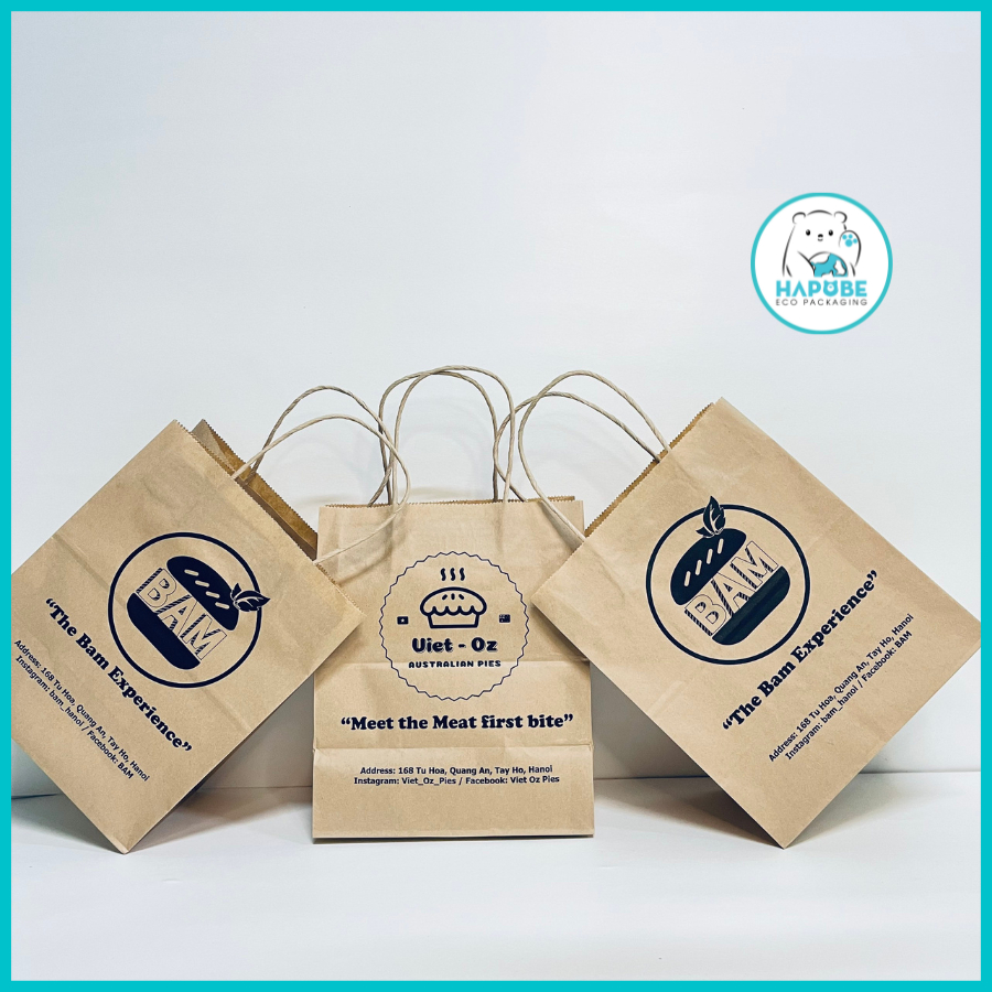 Túi giấy kraft Nhật- túi xi măng có quai Hapobe