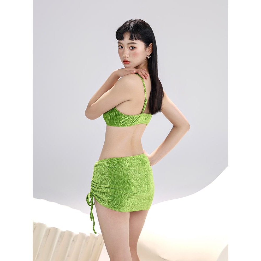 Bộ Đồ Bơi Bikini Ba Mảnh Domino Rút Eo Nhiều Màu Sắc