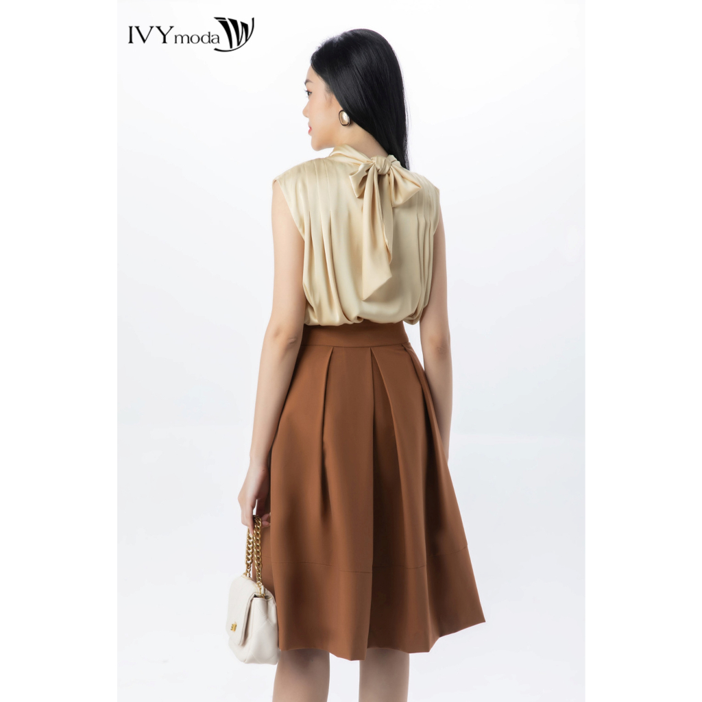 Chân váy xòe phối đai khuy IVY moda MS 30B9241