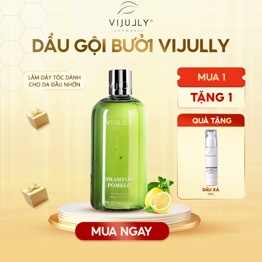 Dầu Gội Bưởi Vijully Ngăn Gãy Rụng, Làm Dày Tóc Dành Cho Da Đầu Nhờn 350ml