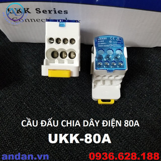 Cầu đấu chia dây điện 80a ukk-80a, cầu đấu chia dây điện, hộp nối cáp