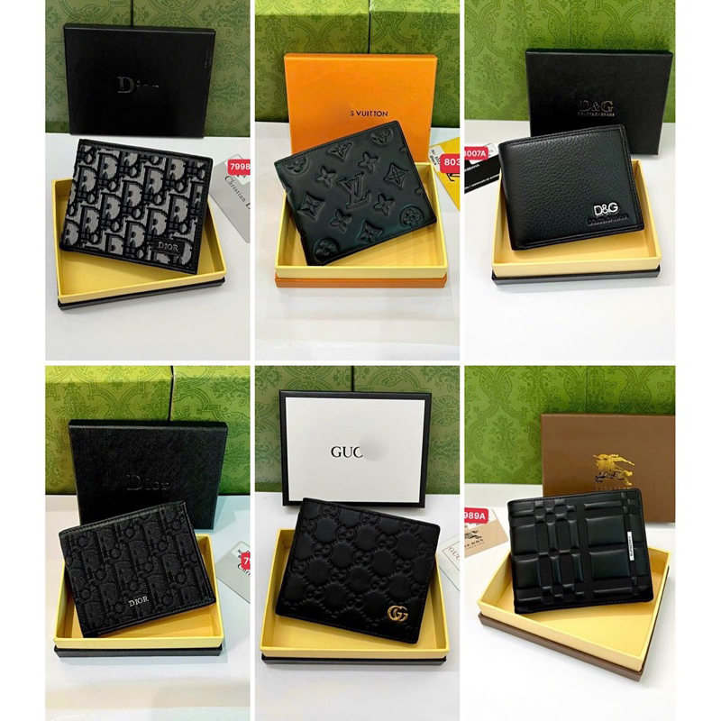 Ví Da Thật G.C L.V BB.R Quảng Châu_Ví Hộp NEW Sịn Cao Cấp