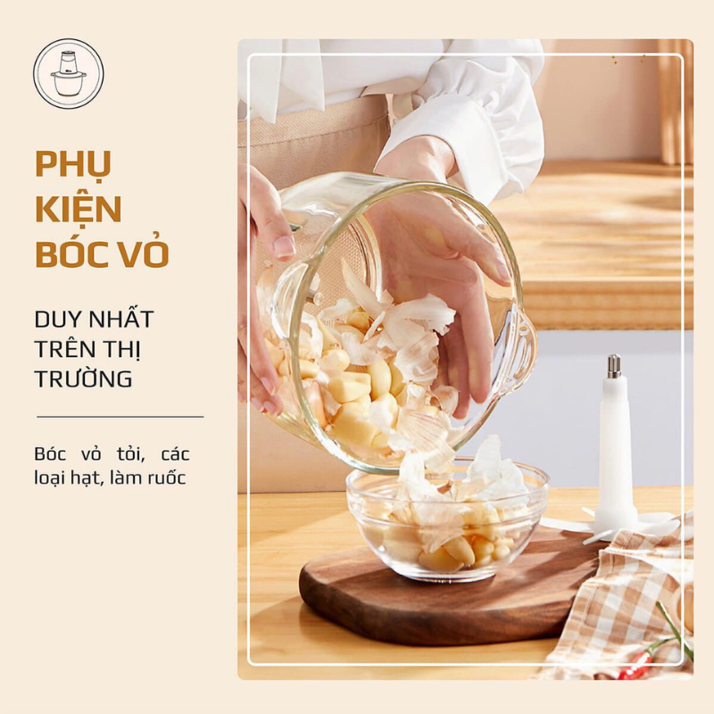 Máy Xay Thịt Olivo FC21, Cối Thủy Tinh, Dung Tích 2,1l, Có Trục  Bóc Hành Tỏi, Hàng Chính Hãng, BH 1 Năm