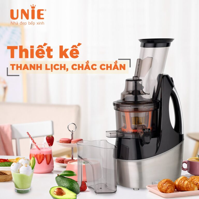 Máy Ép Chậm Unie UE580, Máy Ép Hoa Quả Nguyên Trái, Lưới Làm Kèm, Hàng Chính Hãng, BH 2 Năm