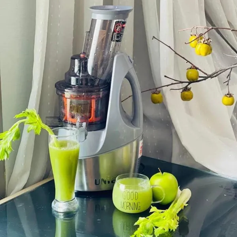 Máy Ép Chậm Unie UE580, Máy Ép Hoa Quả Nguyên Trái, Lưới Làm Kèm, Hàng Chính Hãng, BH 2 Năm