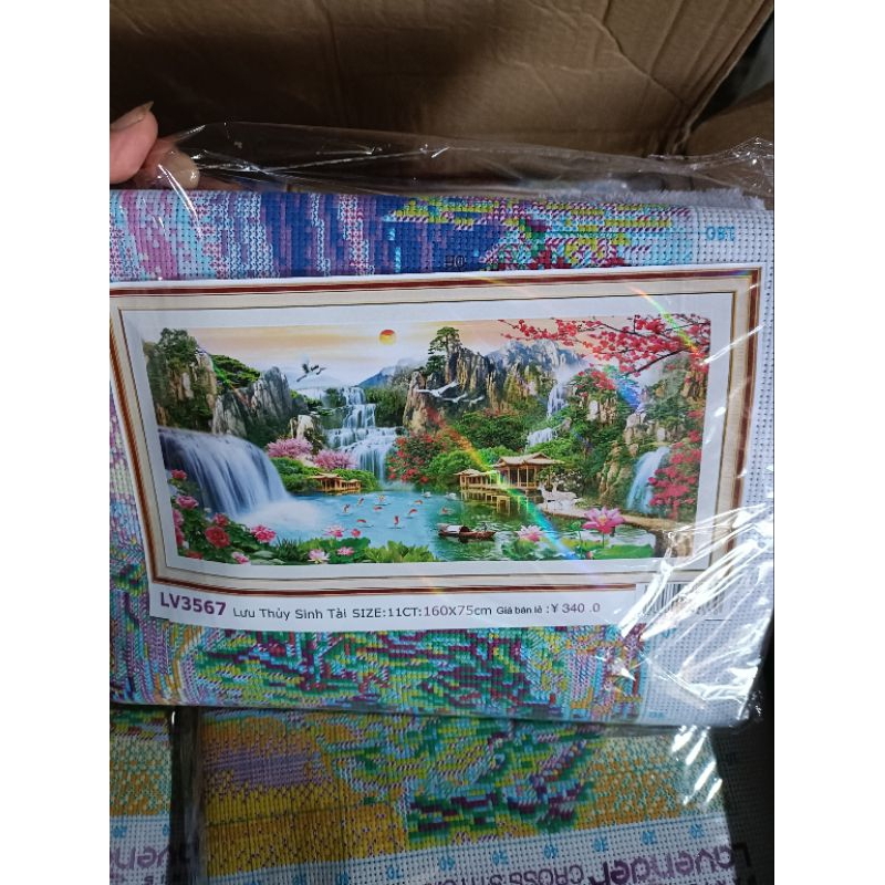 Tranh Thêu Chữ Thập Phong Cảnh Tuyệt Đẹp KT:130x65cm-160x75cm-200x90cm