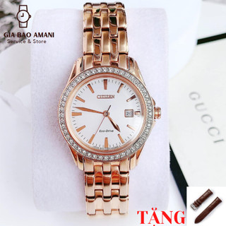 Đồng hồ nữ citizen eco-drive ew1903-52a chính hãng tặng dây da cao cấp