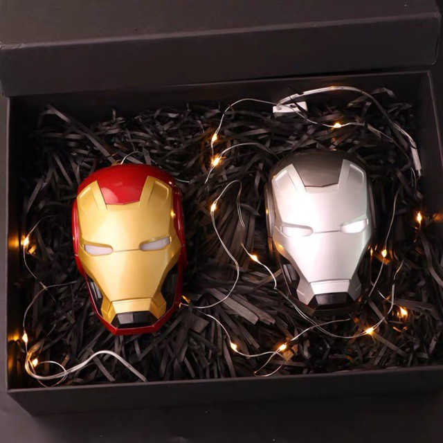 Loa Bluetooth Nghe Nhạc Đầu Iron Man âm thanh vòm 6D bass trầm, pin 1200mAh, Hỗ trợ FM,  Aux - tặng dây sạc