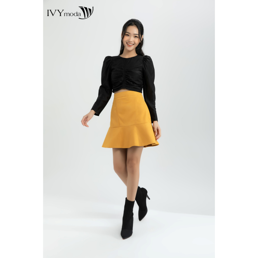 Chân váy đuôi cá da lộn IVY moda MS 31M6133