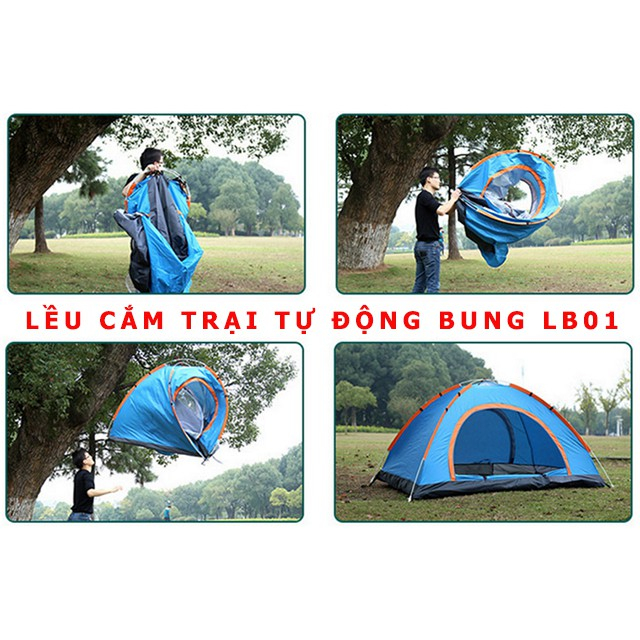 Lều cắm trại tự bung 4-6 người lều dã ngoại 2mx2m gấp gọn chống nước chống tia tử ngoại dễ dàng mang đi | BigBuy360 - bigbuy360.vn
