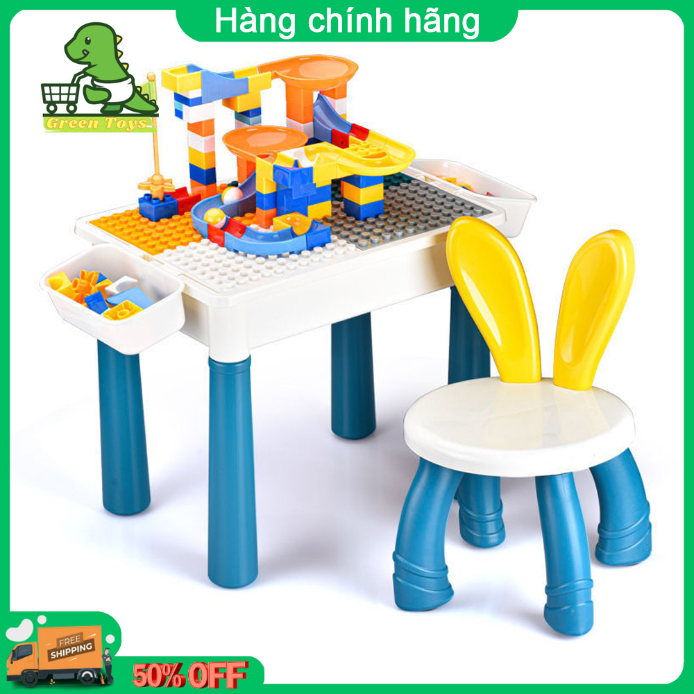 Đồ chơi trẻ em bàn xếp hình đa chức năng, tặng kèm mảnh ghép 110 và 342 chi tiết dành cho bé.