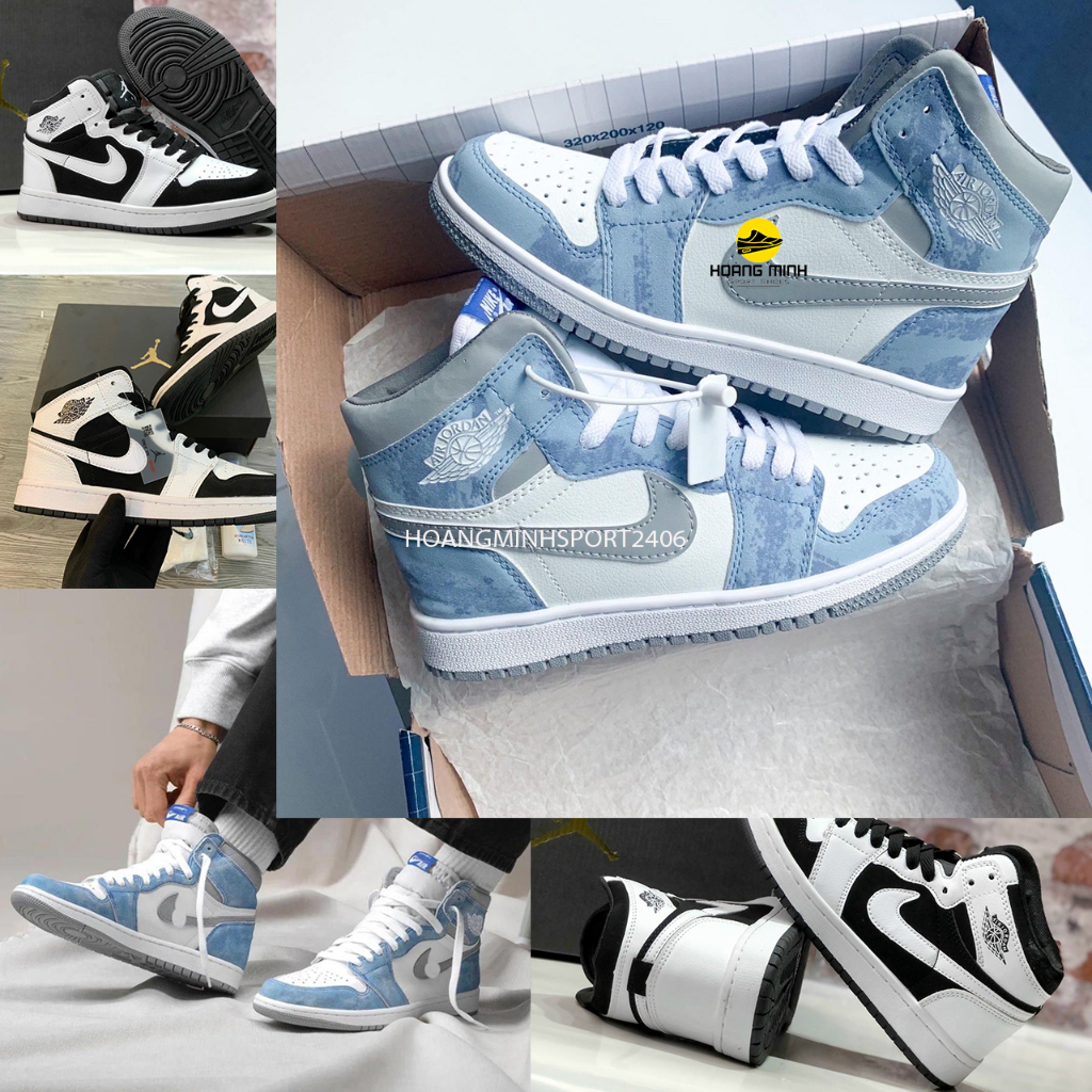 Giày JD1 Cổ Cao Dành Cho Nam Và Nữ, Giày Thể Thao Jordan Hyper Royal cao cổ tặng kèm tất