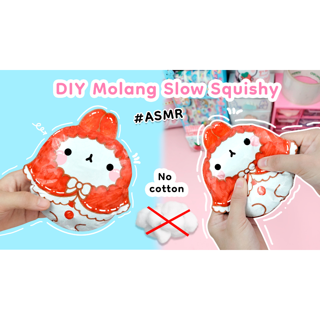 Squishy thỏ Molang bằng giấy