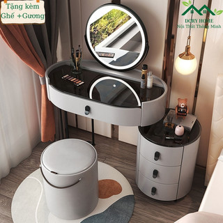 Bàn trang điểm bàn phấn phong cách sang trọng nhập khẩu chính hãng bàn phấn kèm gương đèn led cảm ứng