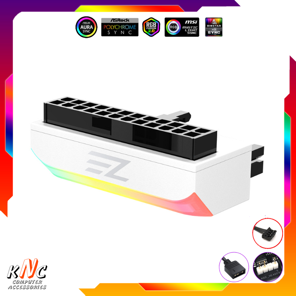 Phụ Kiện Đảo Góc Cổng 24pin Chính Hãng Ez Led 5v ARGB Đồng Bộ Mainboard - Hub Coolmoon Tomato Xigmateks