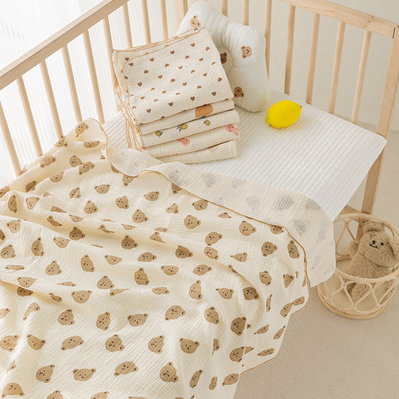 Khăn tắm cho bé muslin 2 lớp sợi tre mềm mại cho bé sơ sinh size lớn 100 x 110 cm