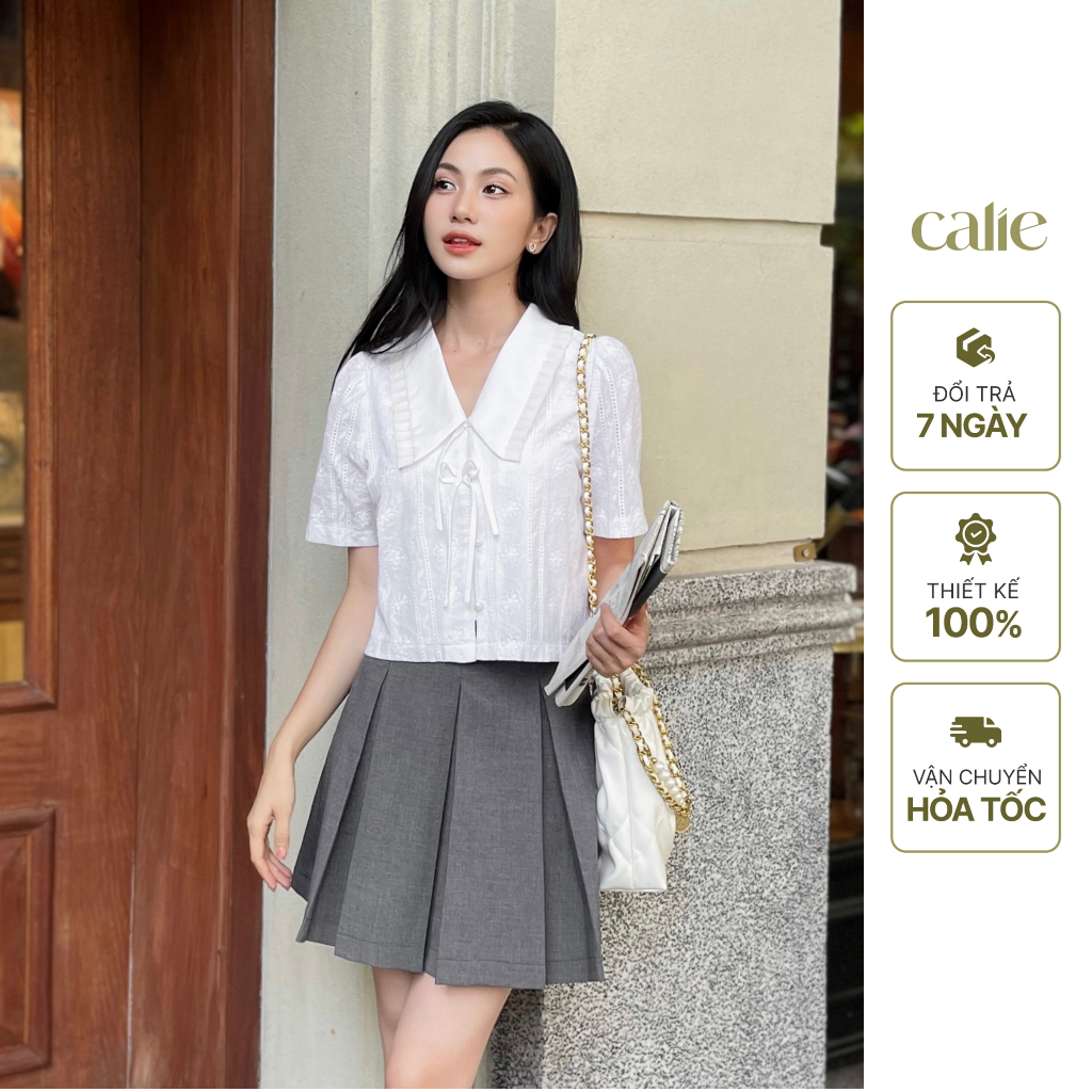 Chân váy ngắn xếp ly dáng xòe Calie CA083