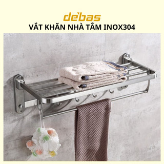 Vắt khăn giàn máng khăn nhà tắm gắn tường inox sus 304 đa năng cao cấp Debas VK9016