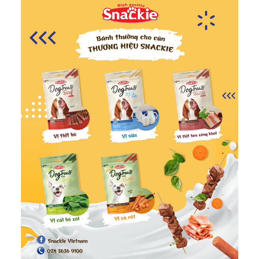 Snackie Thức ăn cho chó nhiều vị gói 70g