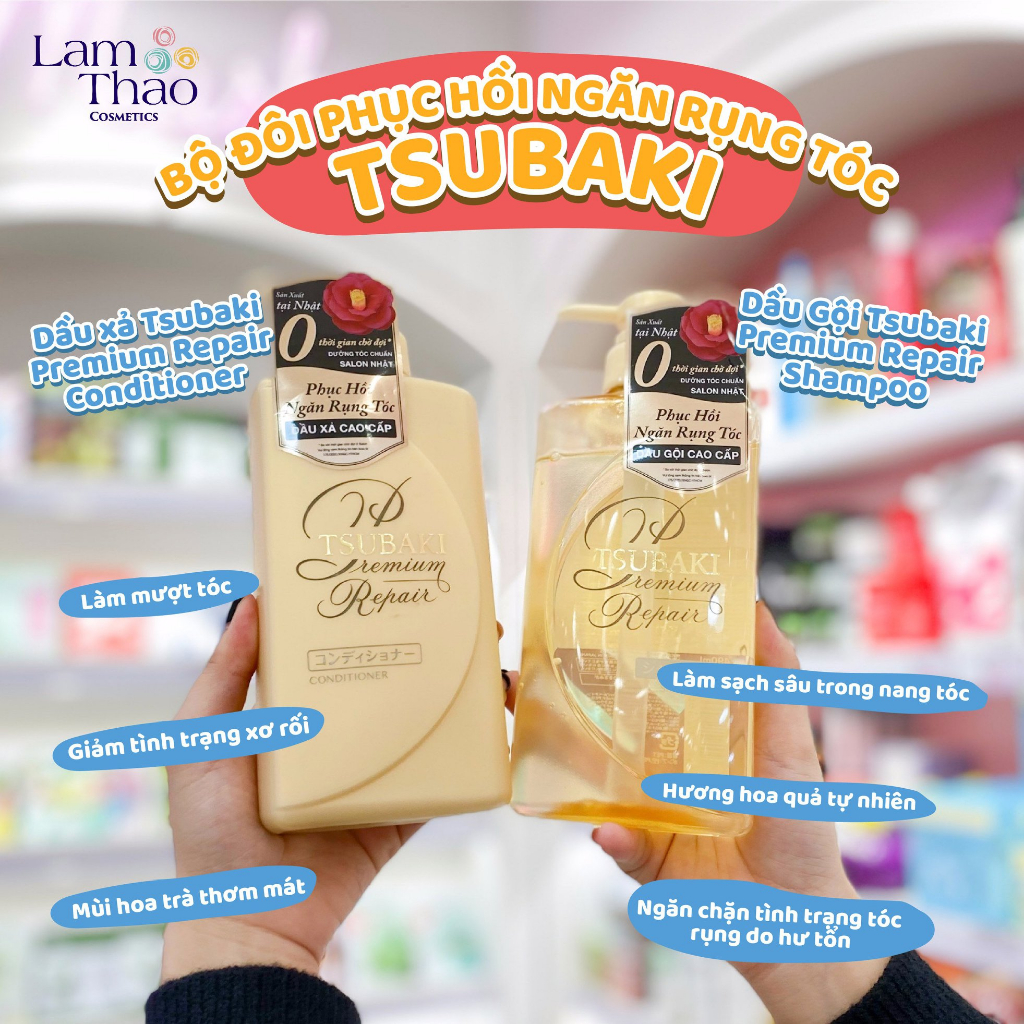 Dầu Gội Cao Cấp Phục Hồi Ngăn Rụng Tóc Tsubaki Premium Repair Shampoo