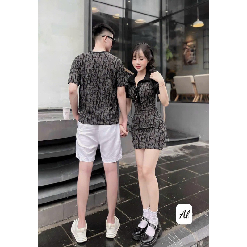 Sét Bộ Đồ Đôi Nam Nữ Đi Phố Siêu Hot.áo Nam Size S Từ 55 - 69Kg .Size M Từ 70 - 80Kg.