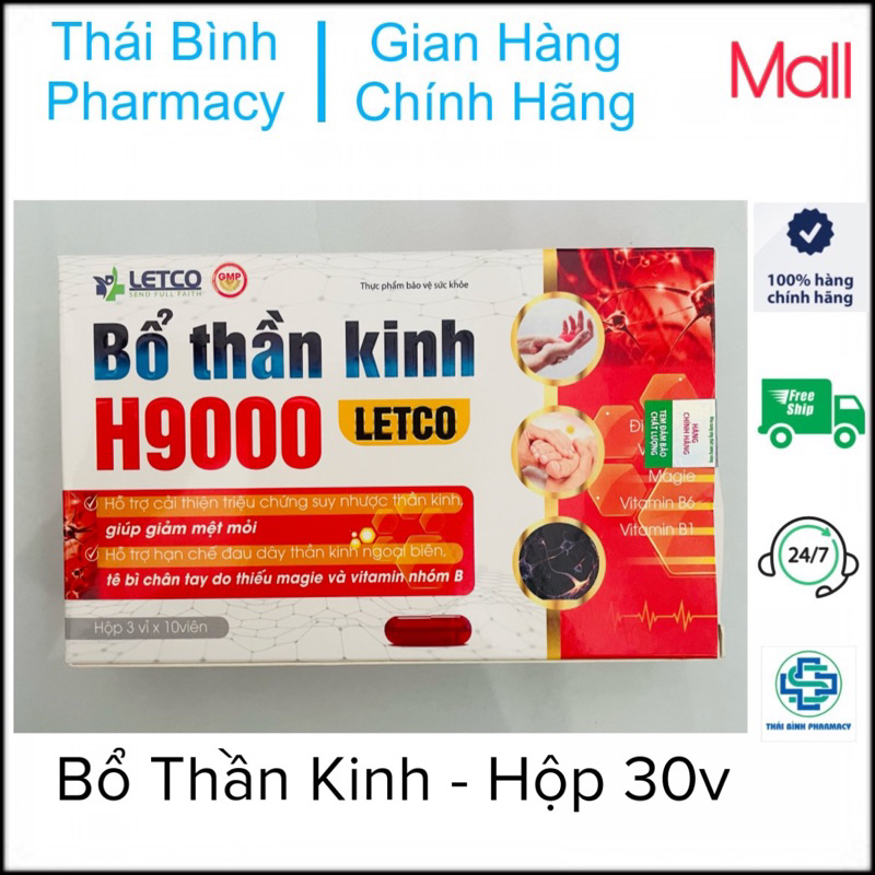 Bổ Thần Kinh H9000 Letco - Hộp 30v
