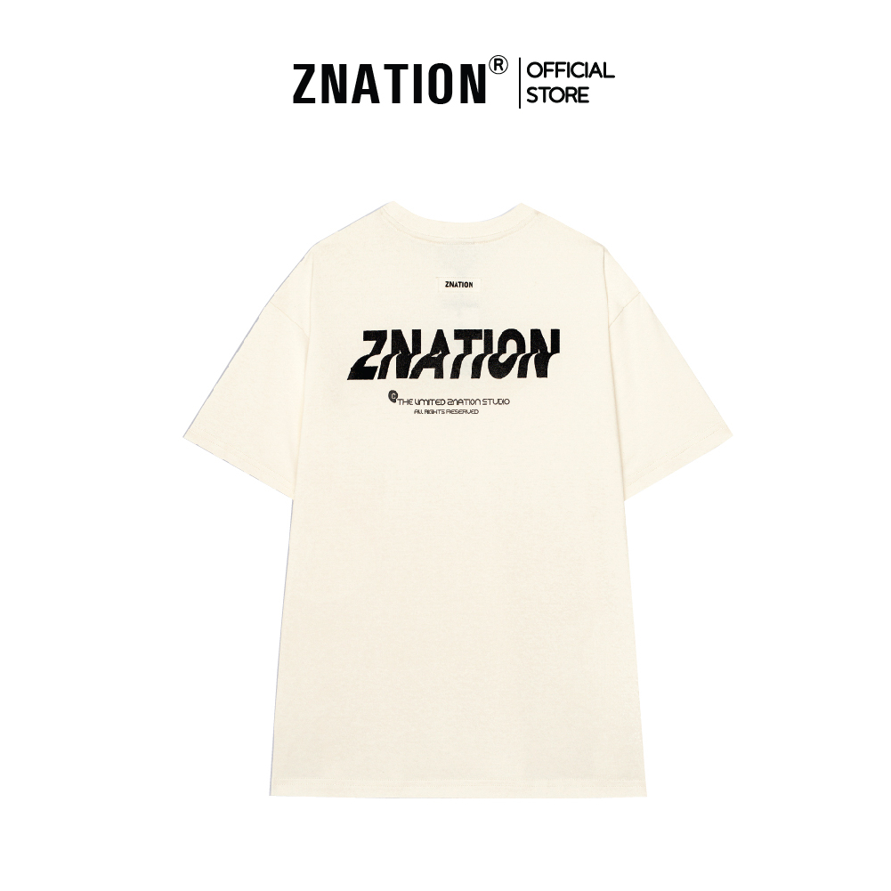 Áo Thun ZNATION Supre Tee Unisex Oversize Màu Be