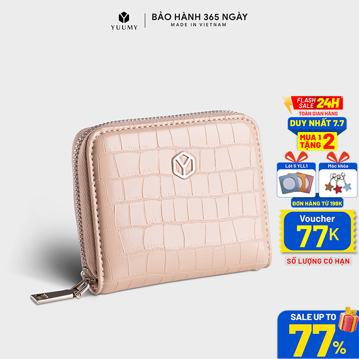 Ví da nữ cầm tay mini khóa kéo Yuumy YV84