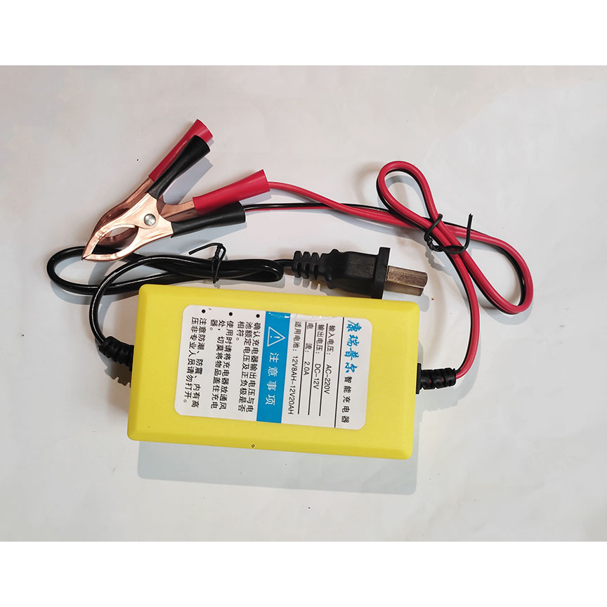 Bộ Sạc Bình Ắc Quy 12V Cho Xe Máy, Xe Điện Dung Lượng 8AH Đến 20AH - có % theo dõi quá trình sạc