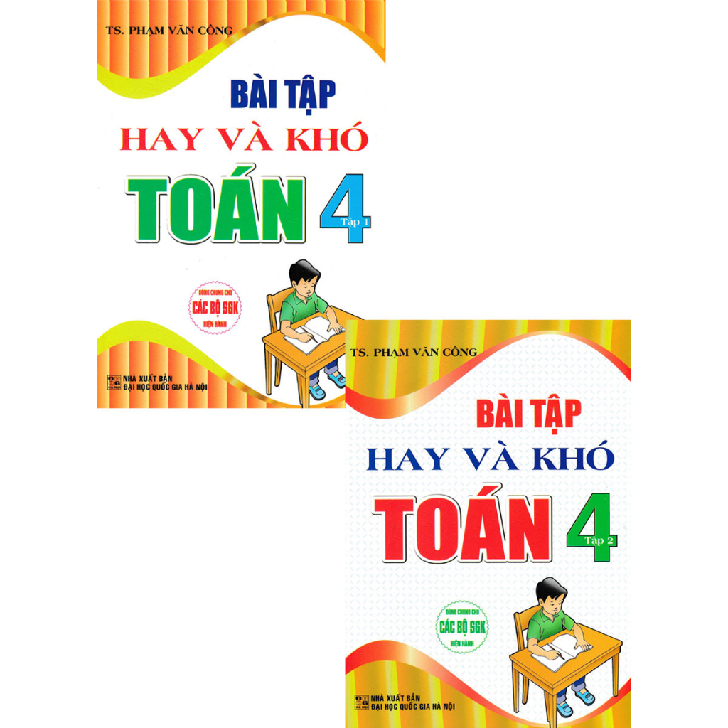 SÁCH - combo bài tập hay và khó toán 4 - tập 1 + tập 2 (dùng chung cho các bộ sgk hiện hành) (bộ 2 cuốn)
