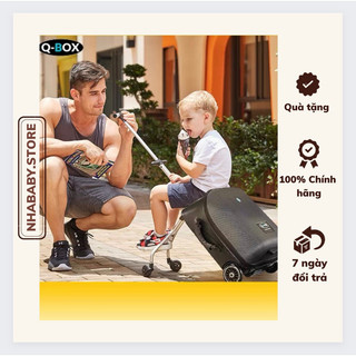 Vali xe đẩy xách tay siêu hot của Qbox màu xanh Tặng kèm túi quà yêu thương cho bé yêu 21,5l