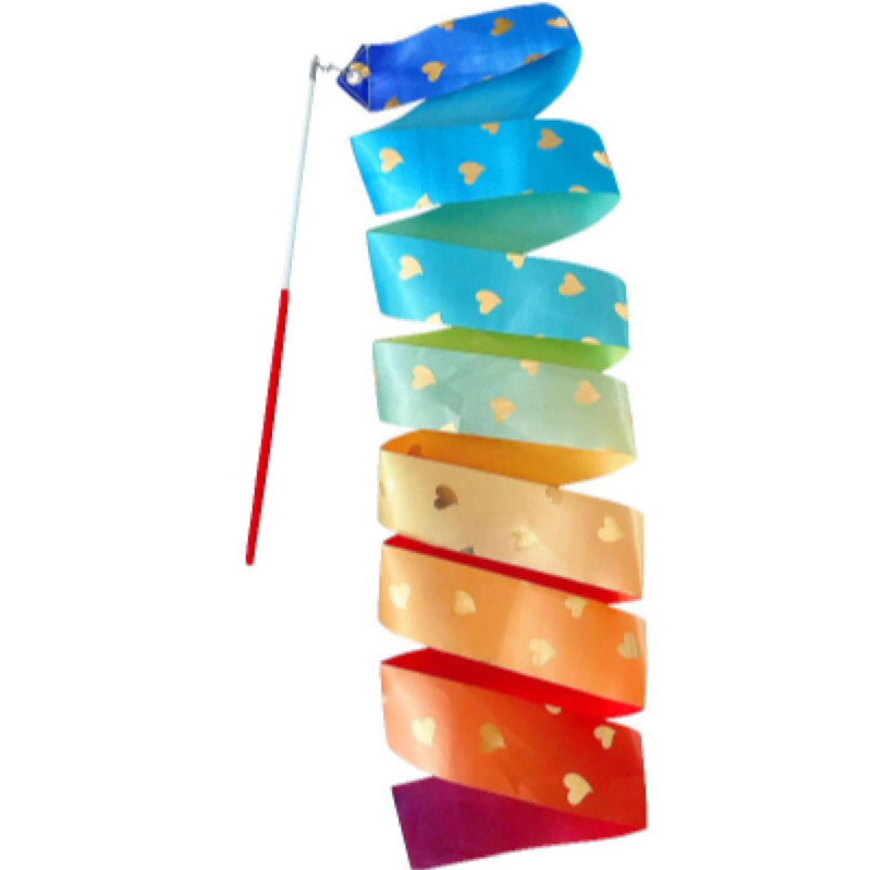 Que múa lụa màu pastel nhũ, hình trái tim dài 2m, 4m