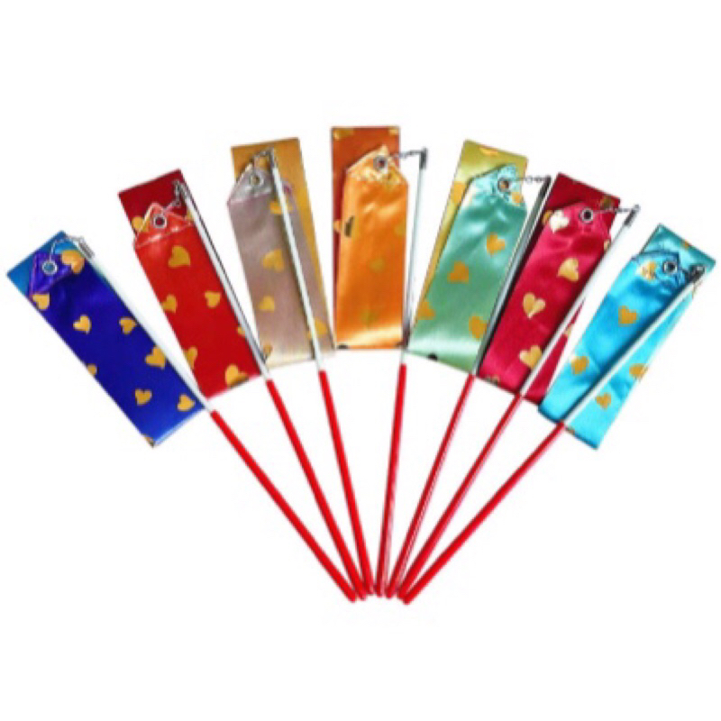 Que múa lụa màu pastel nhũ, hình trái tim dài 2m, 4m