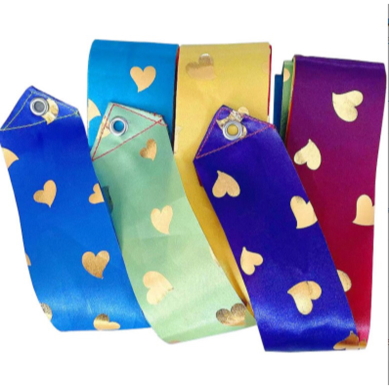 Que múa lụa màu pastel nhũ, hình trái tim dài 2m, 4m