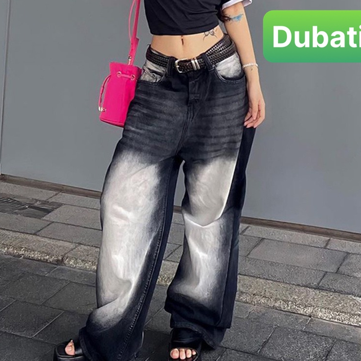 QUẦN JEAN ỐNG RỘNG NAM NỮ UNIEX BỤI BẶM ĐƯỜNG PHỐ PHONG CÁCH XỊN SÒ - DUBATI FASHION