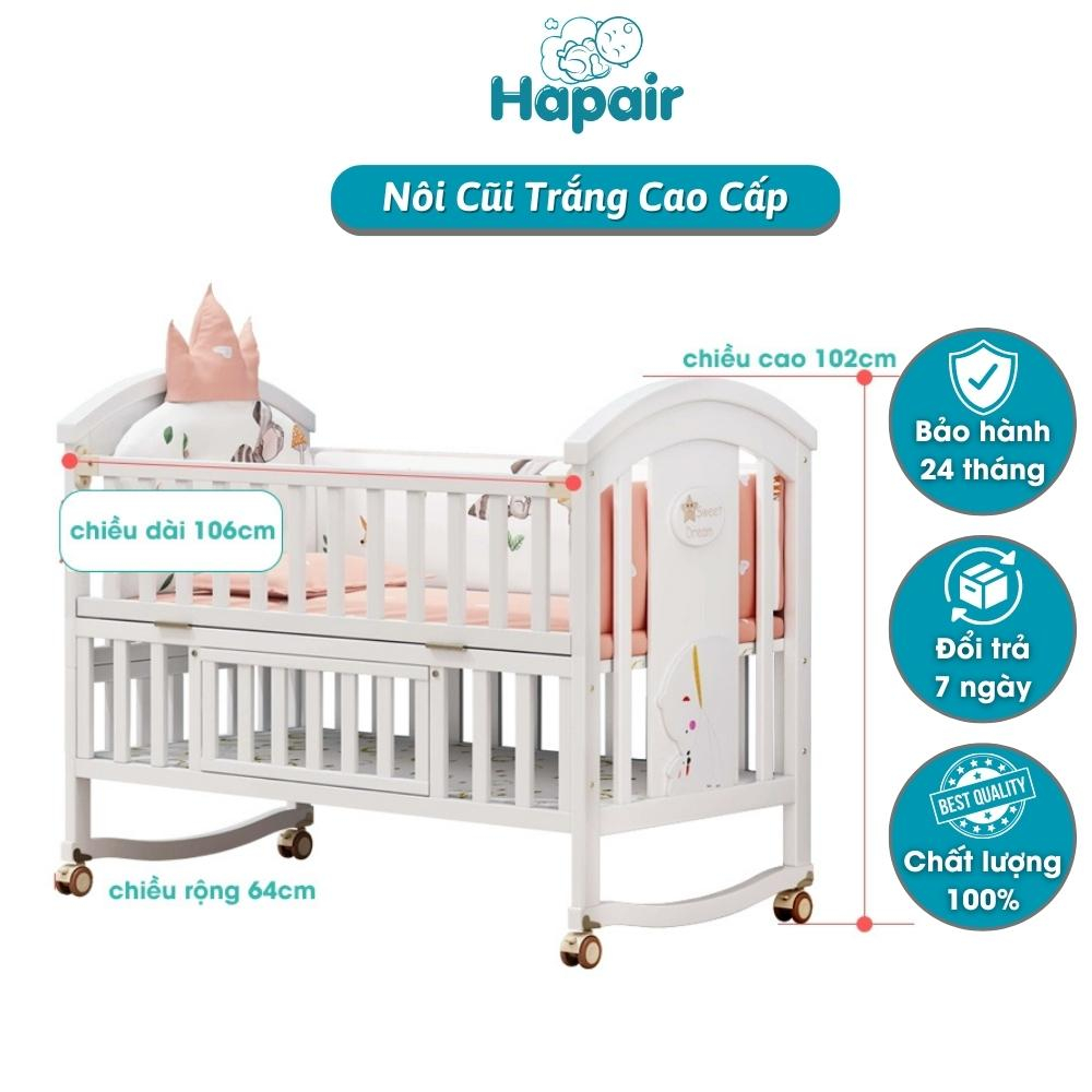 Nôi cũi cho bé HAPAIR 2 tầng đa năng, sử dụng cho bé từ 0 đến 12 tuổi