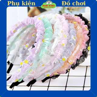 Xước tóc bờm cài tóc vải tơ nhún, băng đô turban cài tóc thời trang cho bé gái Ochi kids