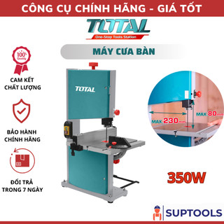 Máy cưa bàn 350w total ts730301 máy cưa gỗ điện áp 220-240v ~ 50hz, răng 6 răng cưa/inch