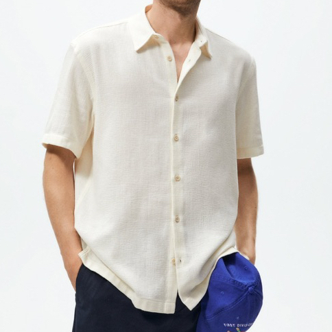 Áo sơ mi ngắn tay Zara authentic TEXTURED size M
