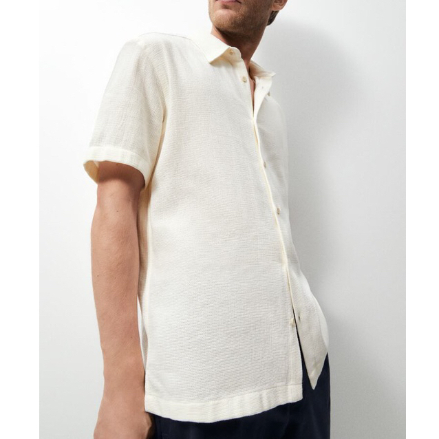 Áo sơ mi ngắn tay Zara authentic TEXTURED size M