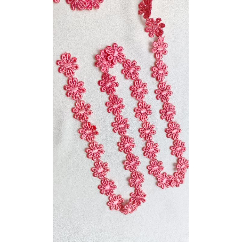 1 met ren chỉ bóng màu cam đào hình hoa