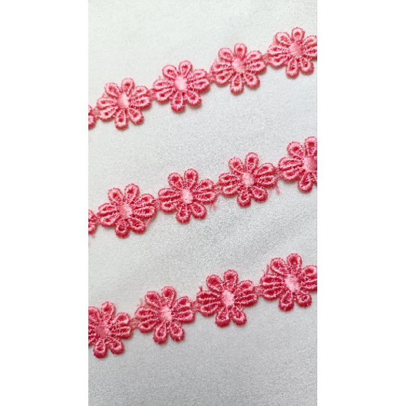 1 met ren chỉ bóng màu cam đào hình hoa