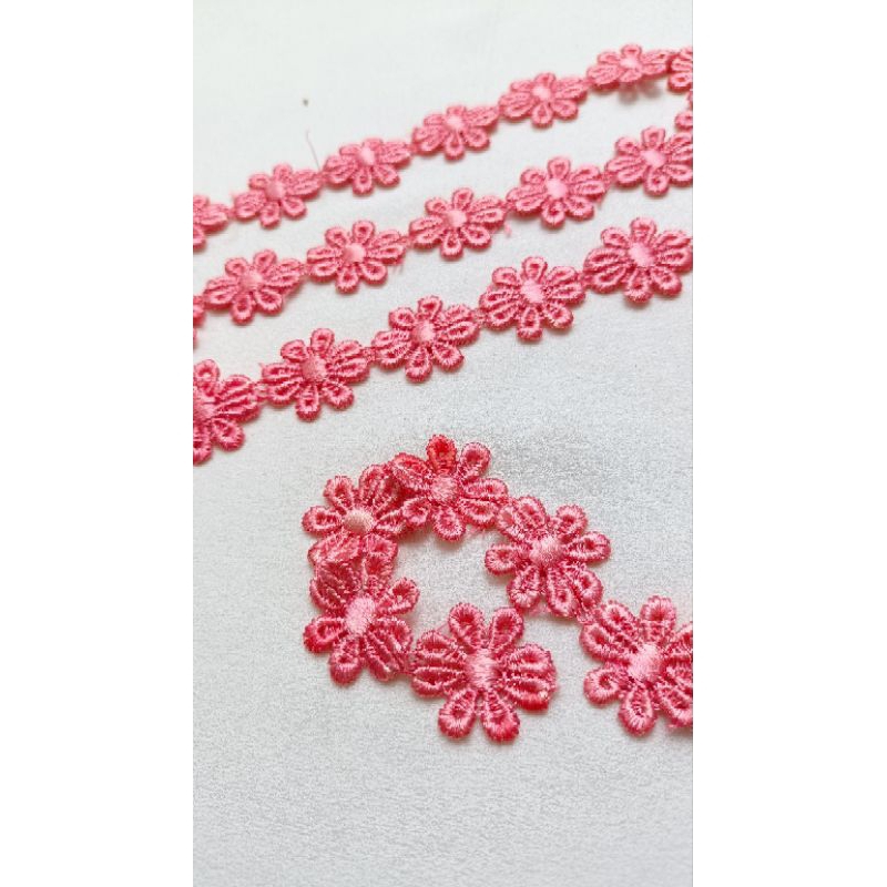 1 met ren chỉ bóng màu cam đào hình hoa