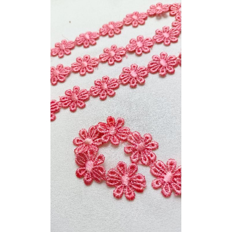 1 met ren chỉ bóng màu cam đào hình hoa