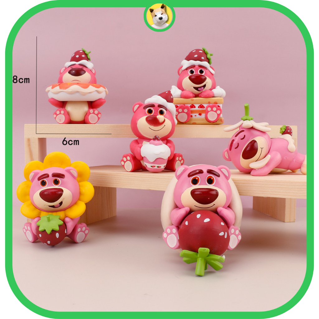 Mô hình gấu dâu gấu Lotso dễ thương trang trí Tiệm đồ chơi Beocaz cute có sẵn mẫu chibi ngẫu nhiên